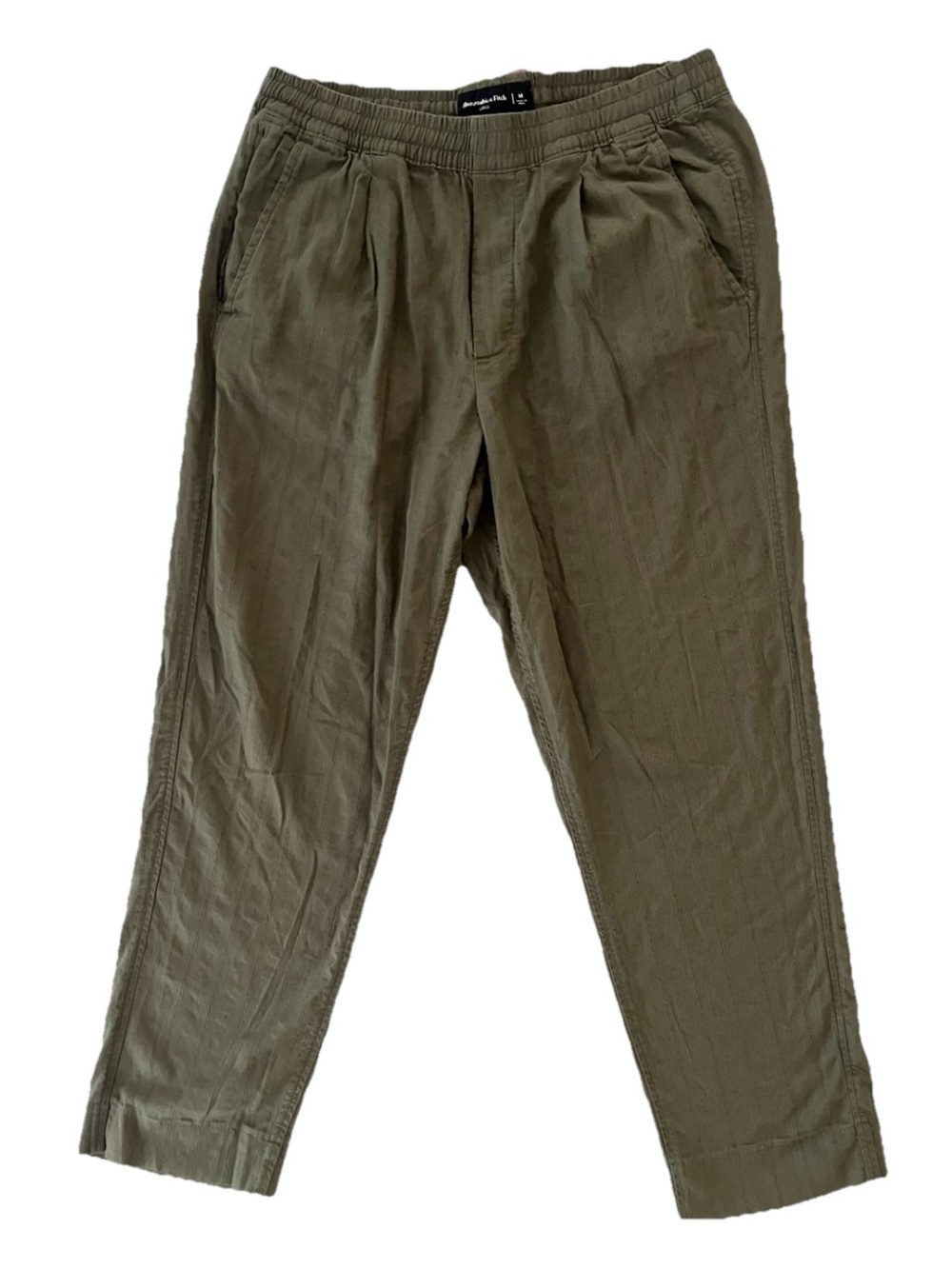 Abercrombie & Fitch Mens's M Loose Linen Cotton Pull On Lounge Pants Olive Green